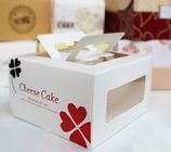 チーズケーキ箱の紙箱軽食の容器のための包装の白いカード ペーパー箱