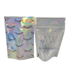 オーダーメイド ホログラフィック アルミホイル 透明 フロント ザイプ マイラー バッグ 臭いを防げる 再閉可能なプラスチック 包装袋
