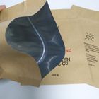 クラフト包装紙の軽食袋の包装はジッパーが付いている袋の平底を立てます