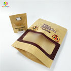 窓とのクラフト紙有機性Doypackを包む注文の印刷の茶軽食袋