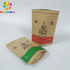 注文のロゴのコーヒー豆のために包むResealableブラウン クラフト紙の袋が付いている紙袋を立てなさい