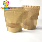 食糧アルミニウム ペーパー包装のためのジッパーのブラウン クラフトの紙袋が付いている注文のロゴの白い紙袋