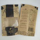 袋の食品等級のジッパー ロックのヒート シールの上の立場を印刷した明確な窓が付いている生物分解性の注文の食糧クラフト紙袋をリサイクルしなさい