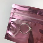 ローズの小型のプラスチック金の3窓が付いている宝石類のための側面のシールのジッパー袋を印刷するジップ ロック式の袋のロゴ