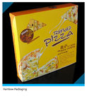 黄色く魅力的なペーパー包装箱はピザ包装のためのロゴをカスタマイズしました