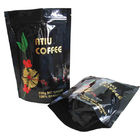 光沢のある黒く熱い押すアルミ ホイルの袋、ジップ ロック式のコーヒー豆の包装