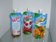 オレンジ ジュースの飲み物の包装を包む注文のスカイ ブルーのプラスチック口の袋