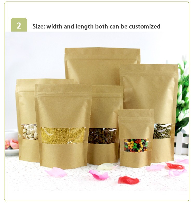 明確な窓が付いている食品等級のクラフト紙袋/豆、キャンデー、パン、コーヒーのための Mylay 袋
