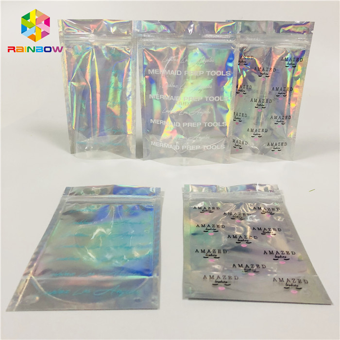 カスタマイズされる明確な窓の化粧品の包装袋ホログラムのマイラーのプラスチック袋を印刷します