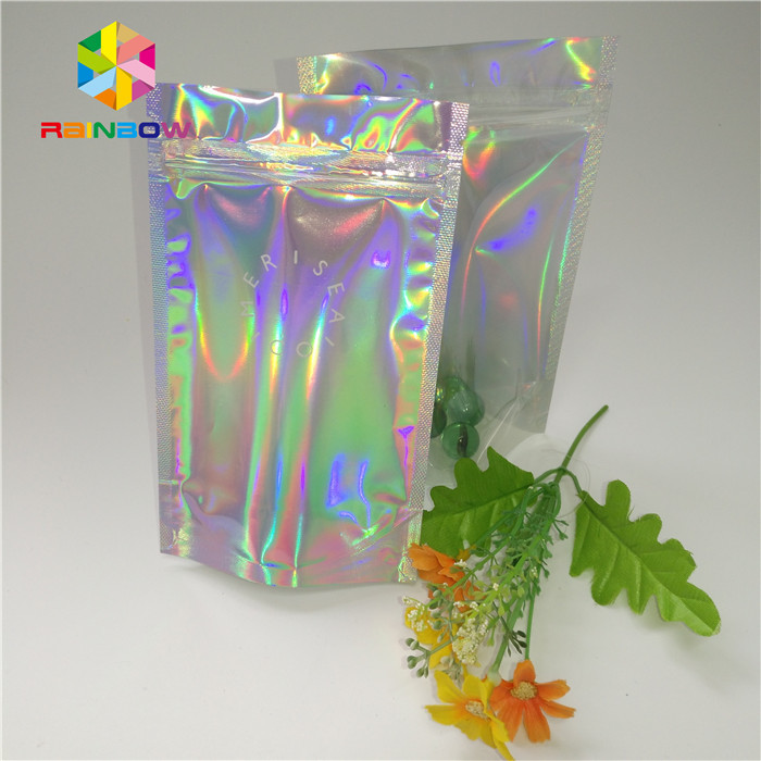 注文の印刷のプラスチック化粧品は3側面のシールのホログラム レーザーWateproofの袋を袋に入れます