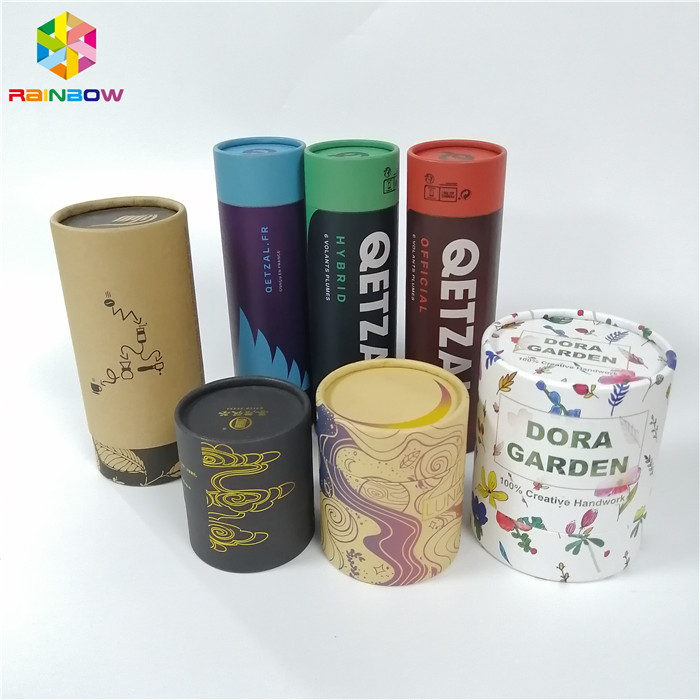 円形のクラフト紙箱の包装の管は食品包装のためのふたCMYK色を押上ます