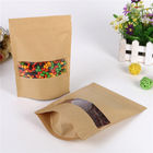 コーヒー豆/クッキー/キャンデーのための明確な窓が付いているマイラーのジッパーのクラフト紙袋