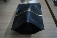 包むアルミ ホイルのティーバッグは/マットのジッパー ロックが付いている黒いプラスチック コーヒー バッグを立てます