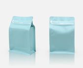 注文の印刷のコーヒー バッグの無光沢の青い平底を包むプラスチック ジッパーは250g、1lb、2Lbを袋に入れます
