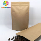 プラスチック コーヒー豆のためのジッパー ロックが付いているブラウン クラフト紙の袋によってカスタマイズされる紙袋を立てて下さい
