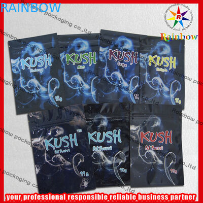 Kush のアルミ ホイルのジッパーのポリ袋、草の香の多彩なジッパー袋