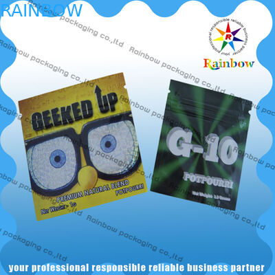 Down2earth/Geeked/Diablo の金の防止草の香のジッパーのポリ袋の湿気