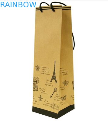 ワインおよびギフトのためのハンドルが付いているカスタマイズされた塗被紙包装袋