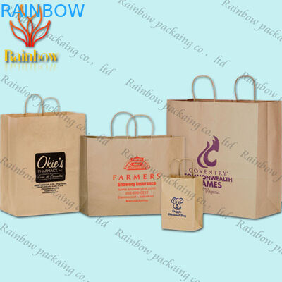 Reycled の手すき紙の買い物袋の注文の贅沢によって印刷される敏感