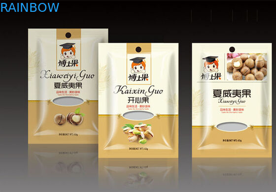 ナットの包装のためのジッパーの窓と包む 3 つの側面のシール ホイルの袋