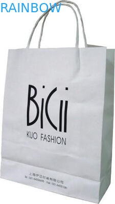 グラム再使用可能なロゴによって印刷される買物をする紙袋の包装の白 110