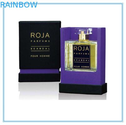 底と再生利用できるアート ペーパーの紫色の香水の包装箱