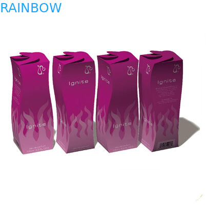 表示のための 350 グラムの白書を包む赤い化粧品の紙箱