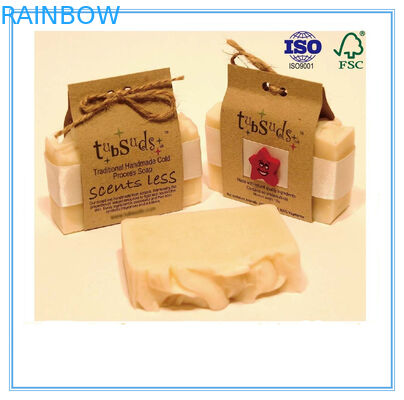 閉鎖のひもと印刷されるリサイクルされたペーパー石鹸包装箱の習慣