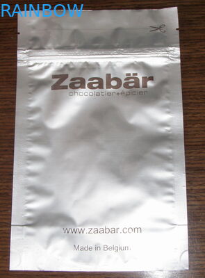 小さいチョコレート ホイルの包装袋は、3 側面のシールの平らなアルミ ホイルの袋に銀を着せます