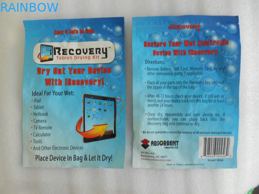 3 電子プロダクトのための平らな Ziplock を包む側面のシールの印刷ホイルの袋