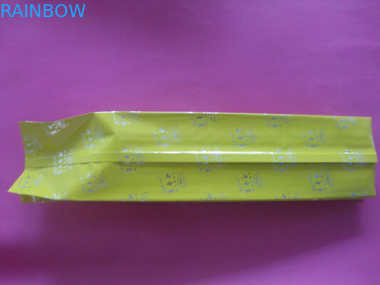 側面のガセットの黄色のコーヒー豆の包装のアルミ ホイルのヒート シール