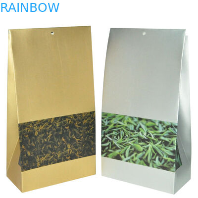 茶のための正方形の Bpttom の黄色い銀色の無光沢の終わりのプラスチック包装袋