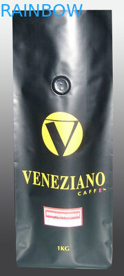 無光沢の終わりを包む銀色の真空シールのティーバッグはガス抜き処理弁によって立ちます