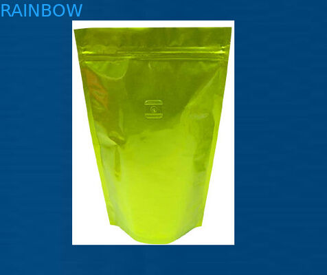 十分に印刷された光沢のある茶包装の袋のジッパー ライト金は立ちます