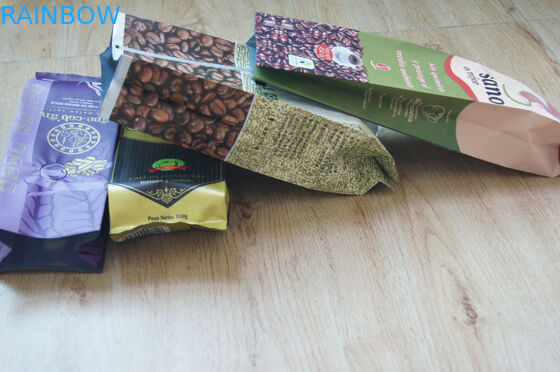 ガセットの弁との多彩な印刷を包む側面によって薄板にされる無光沢の終わりのティーバッグ