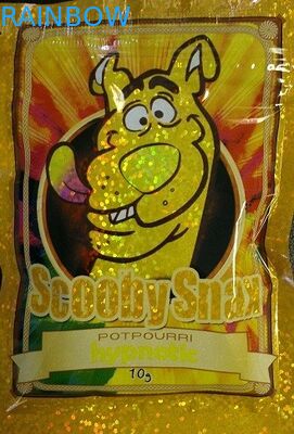 光沢のある草の香袋 10g Scooby Snax のホログラムの黄色のポプリ
