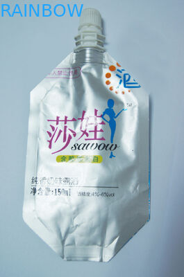150ml ワインの包装のために包む銀製のアルミ ホイルの平らな口の袋