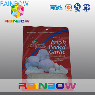 包む新しい皮をむかれたニンニクのプラスチック袋/マイラーのジッパーは袋に入れます