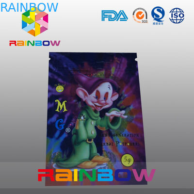 5g OMG 3 のジッパーが付いている側面のシールの草の香の包装袋