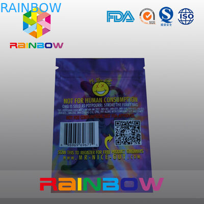 5g OMG 3 のジッパーが付いている側面のシールの草の香の包装袋