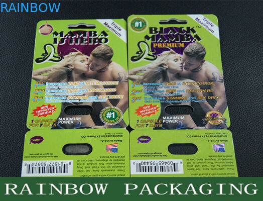 人の強化のために包むまめカードを包むブラック マンバの性の丸薬