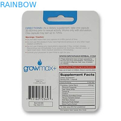 2 つの穴が付いている男性の強化の興奮剤のために包む習慣によって印刷される掛かる紙カード