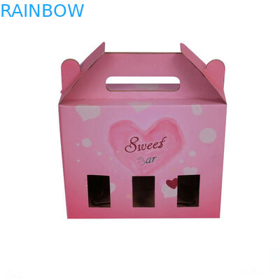 包む自動閉鎖したギフトの紙箱窓が付いている波形のボール紙の箱