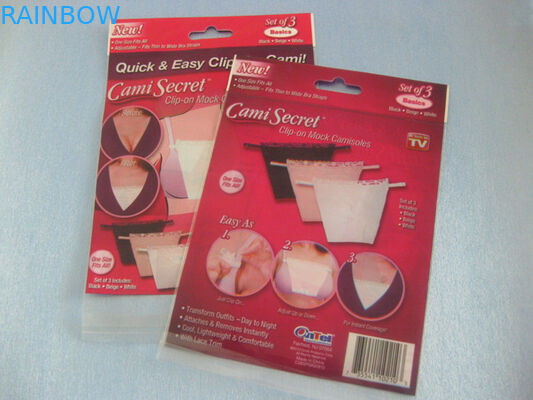 ブラ、女性のランジェリーのための Cami の秘密袋を包む赤いプラスチック プラスチック袋