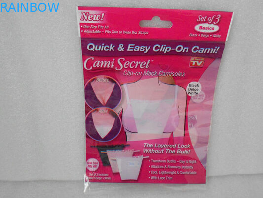 ブラ、女性のランジェリーのための Cami の秘密袋を包む赤いプラスチック プラスチック袋