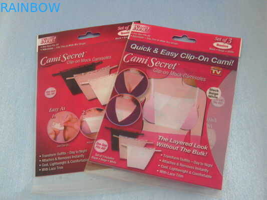 ブラ、女性のランジェリーのための Cami の秘密袋を包む赤いプラスチック プラスチック袋