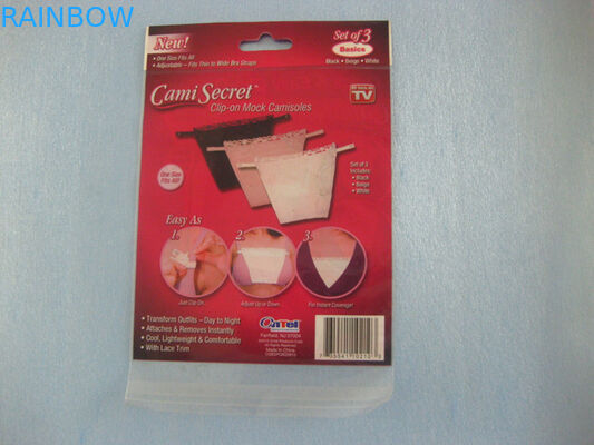 ブラ、女性のランジェリーのための Cami の秘密袋を包む赤いプラスチック プラスチック袋