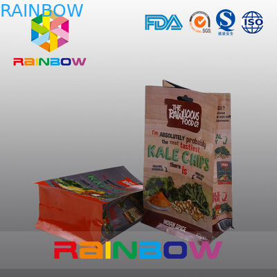 習慣は平底のポリ袋、明確な窓が付いているクォードのシールのブロックの底袋を印刷しました