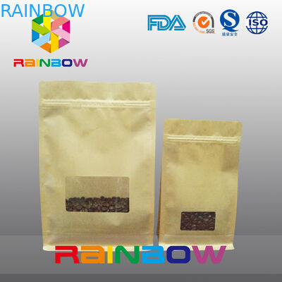 平底のガセット袋、コーヒーのための明確な窓が付いているクォードのシールのブロックの底袋