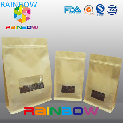 平底のガセット袋、コーヒーのための明確な窓が付いているクォードのシールのブロックの底袋